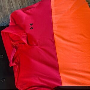 Under Armour Men's Vibrant Pink and Orange Polo